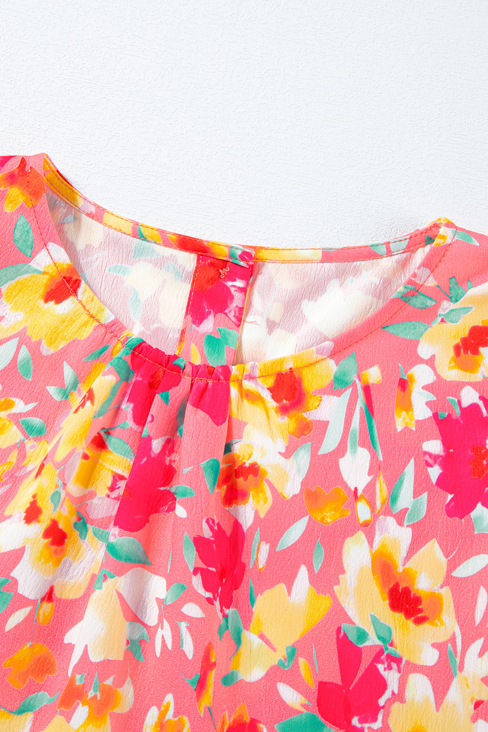 Multicolour Floral Ruffled Sleeve Pocketed Flared Mini Dress Floral Dresses JT's Designer Fashion