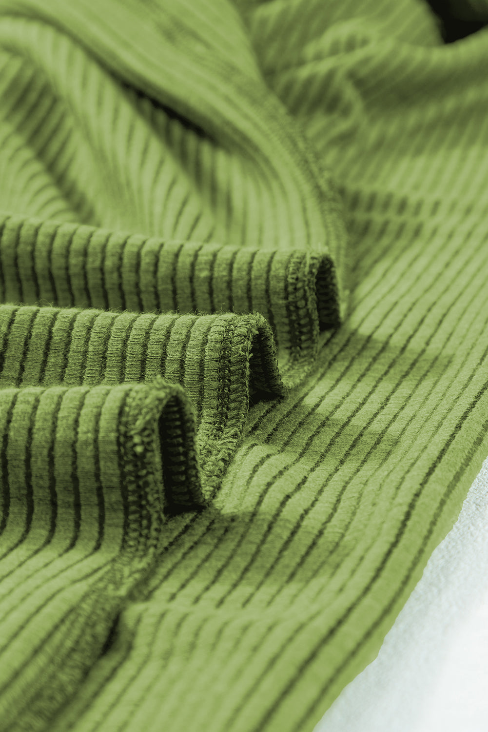 Grass Green Flutter Sleeve Ribbed Shift Dress T Shirt Dresses JT's Designer Fashion