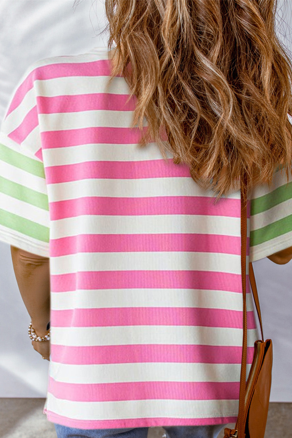 Red Stripe Colorblock Patchwork Pocket Plus Size T Shirt Pre Order Plus Size JT's Designer Fashion