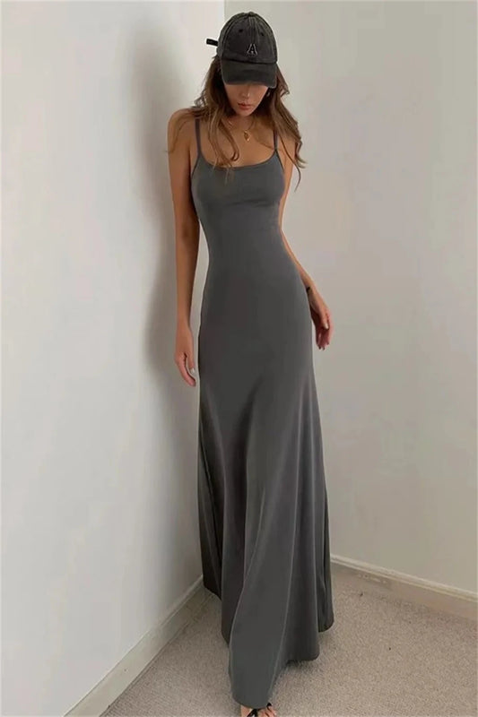 Sexy Sleeveless Bodycon Dress gray Dresses JT's Designer Fashion