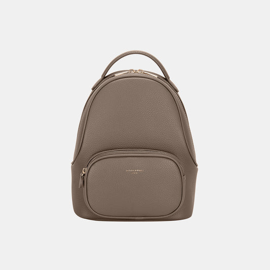 David Jones PU Leather Handle Backpack Taupe One Size Backpacks JT's Designer Fashion