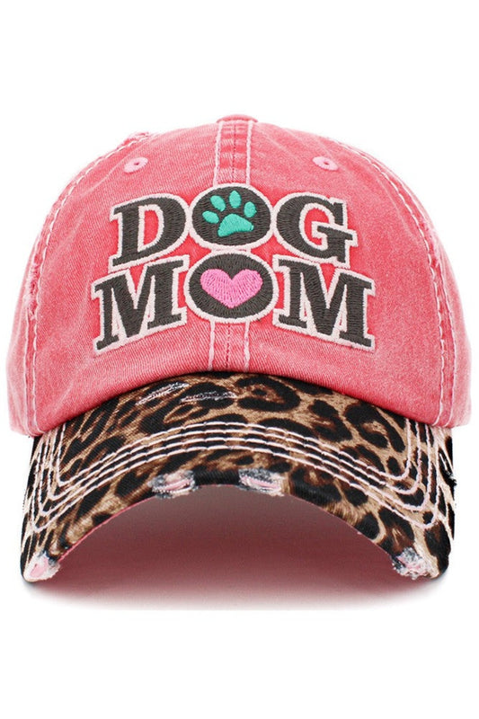Dog Mom Vintage Baseball Cap Red ONE SIZE cotton Hats & Caps JT's Designer Fashion