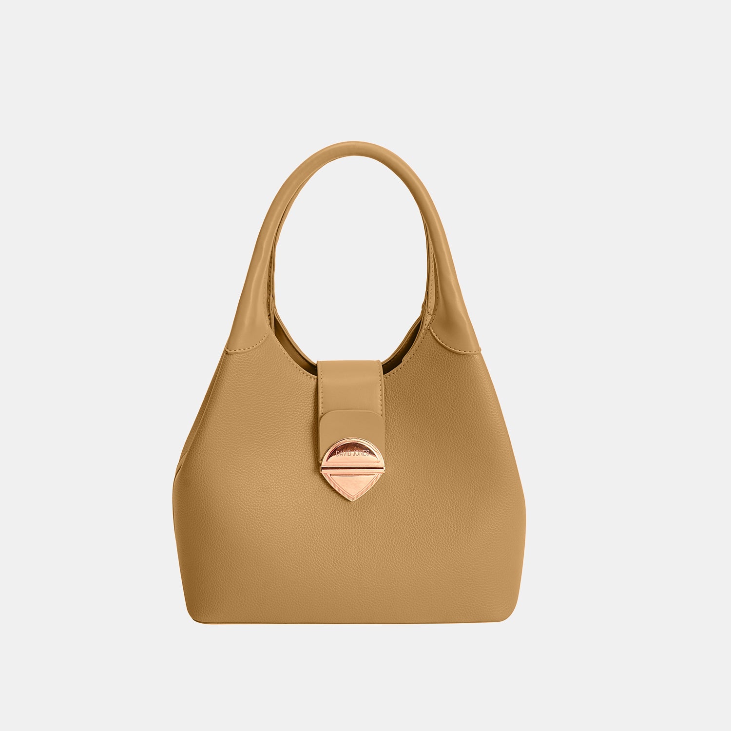 David Jones PU Leather Handbag Taupe One Size Bags JT's Designer Fashion
