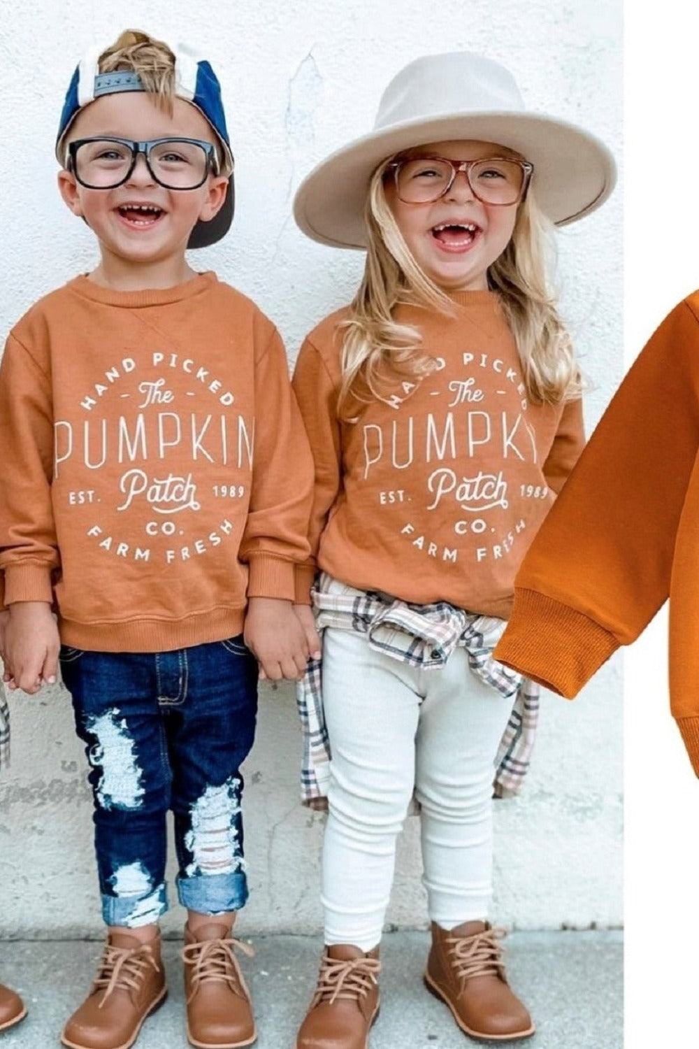 Boys & Girls Bright & Cheerful Pumpkin Halloween Sweatshirt A United States Baby JT's Designer Fashion
