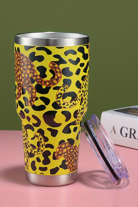 Yellow Cheetahs In Leopards Double Insulated Stainless Tumbler Tumblers JT's Designer Fashion