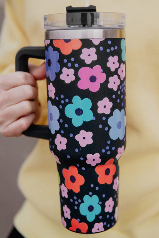 Multicolor Cute Floral 304 Stainless Tumbler Thermos Cup Tumblers JT's Designer Fashion