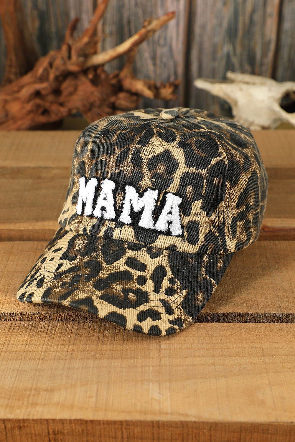 MAMA Embroidered Leopard Baseball Cap Hats & Caps JT's Designer Fashion