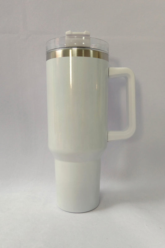 White Vacuum Insulated Stainless Tumbler Mug Tumblers JT's Designer Fashion