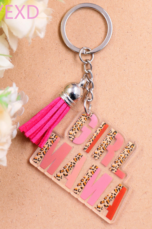 Strawberry Pink GIRL MAMA Tassel Keychain Other Accessories JT's Designer Fashion
