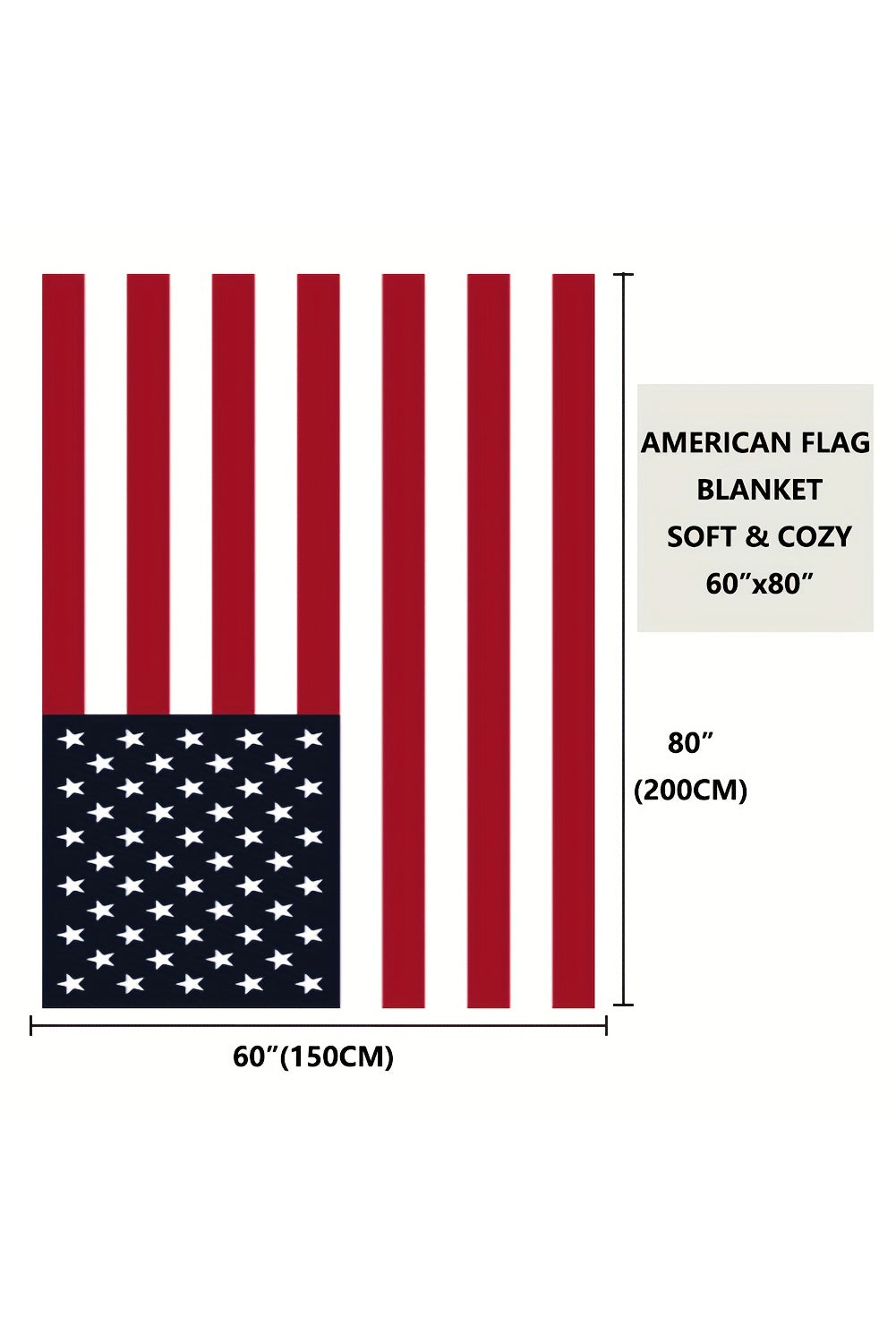 Fiery Red American Flag Bed Sofa Blanket 150*200cm Other Accessories JT's Designer Fashion