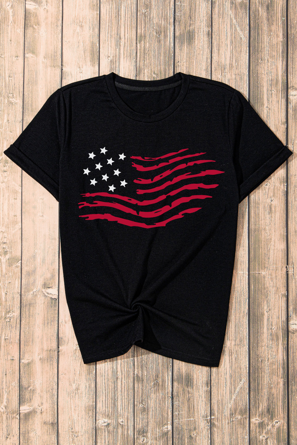 Black American Flag Graphic Crew Neck T Shirt Graphic Tees JT's Designer Fashion