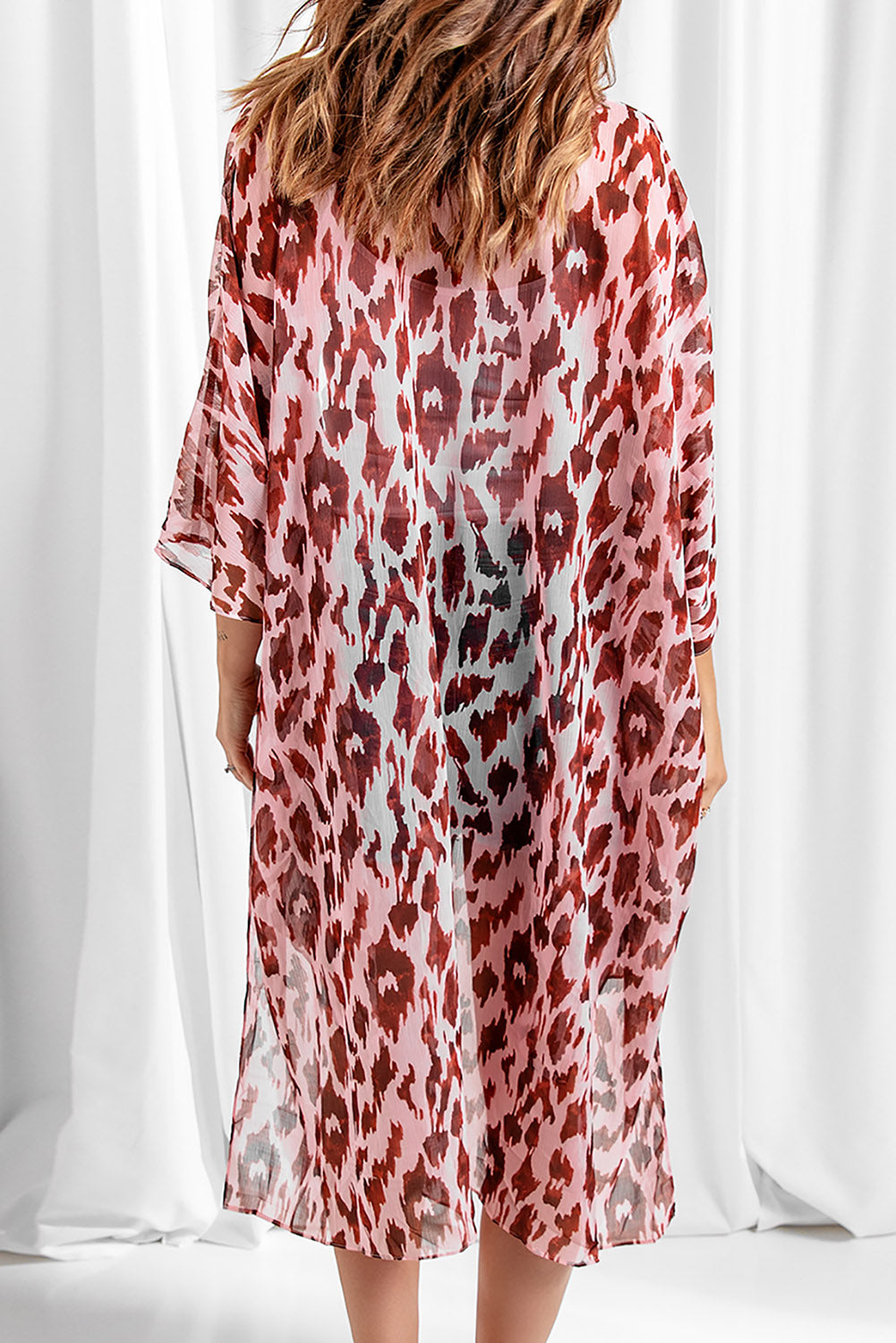 Pink Animal Print Kimono Kimonos JT's Designer Fashion