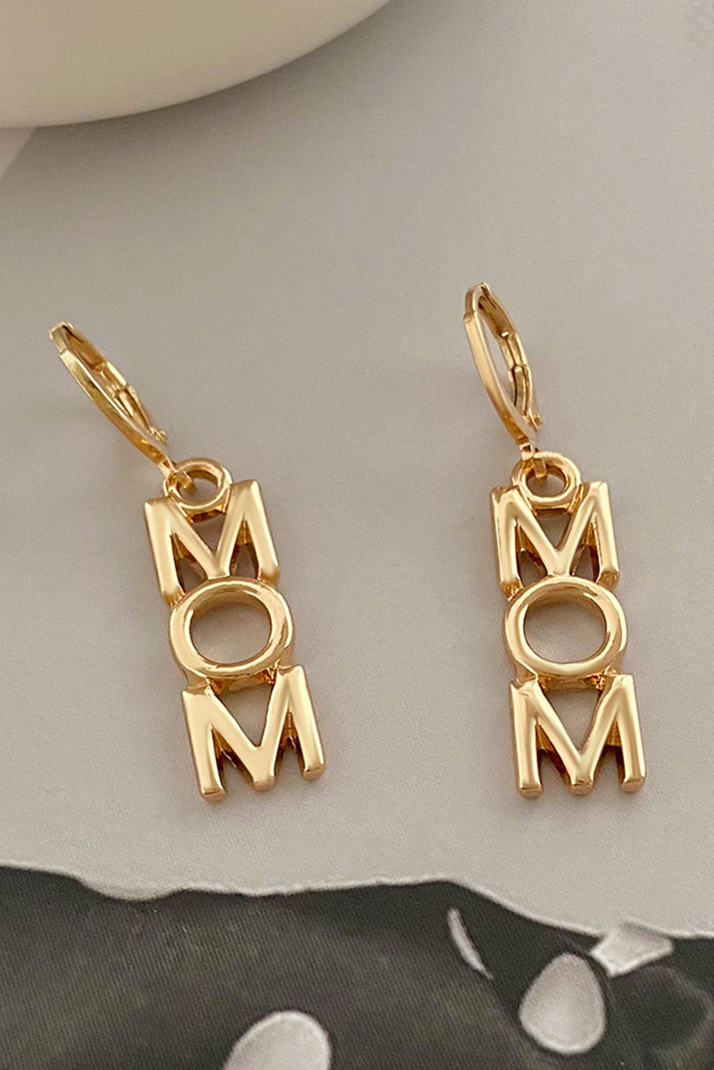 Gold MOM Letter Pendant Alloy Earrings Jewelry JT's Designer Fashion
