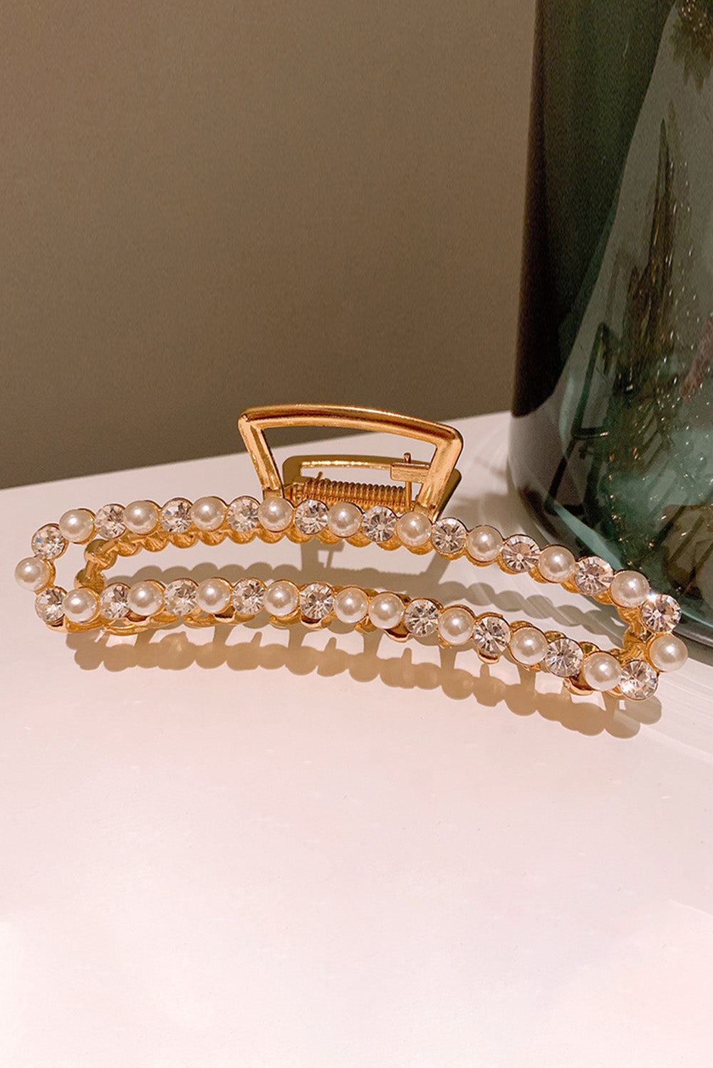 Gold Pearls Claw Hair Clip Jewelry JT's Designer Fashion