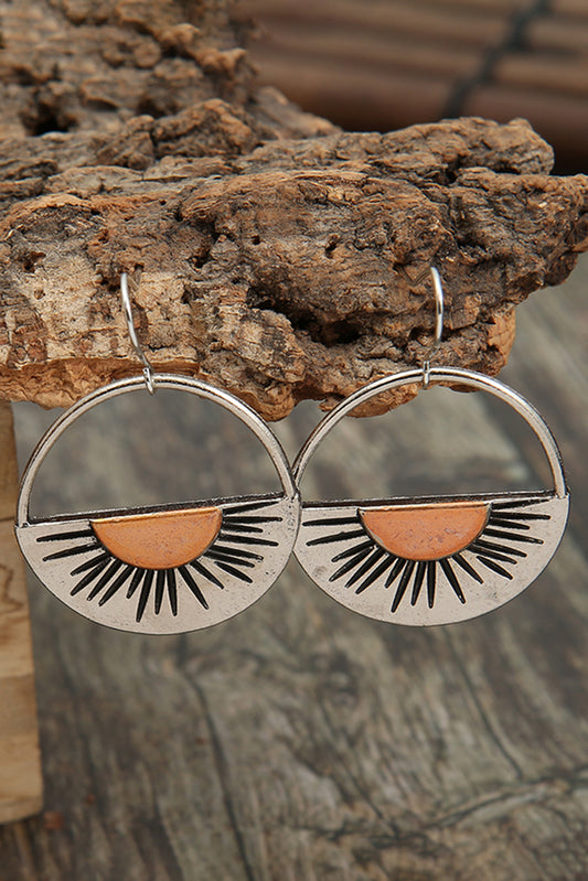 Sunrise Hollow-out Retro Round Earrings Jewelry JT's Designer Fashion