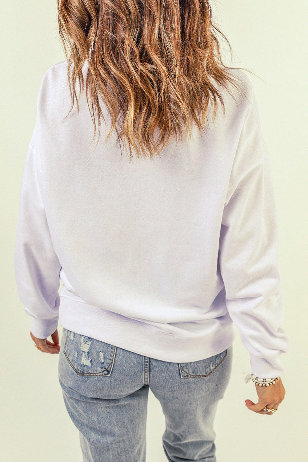 White Oversized Solid Drop Shoulder Sweatshirt Sweatshirts & Hoodies JT's Designer Fashion