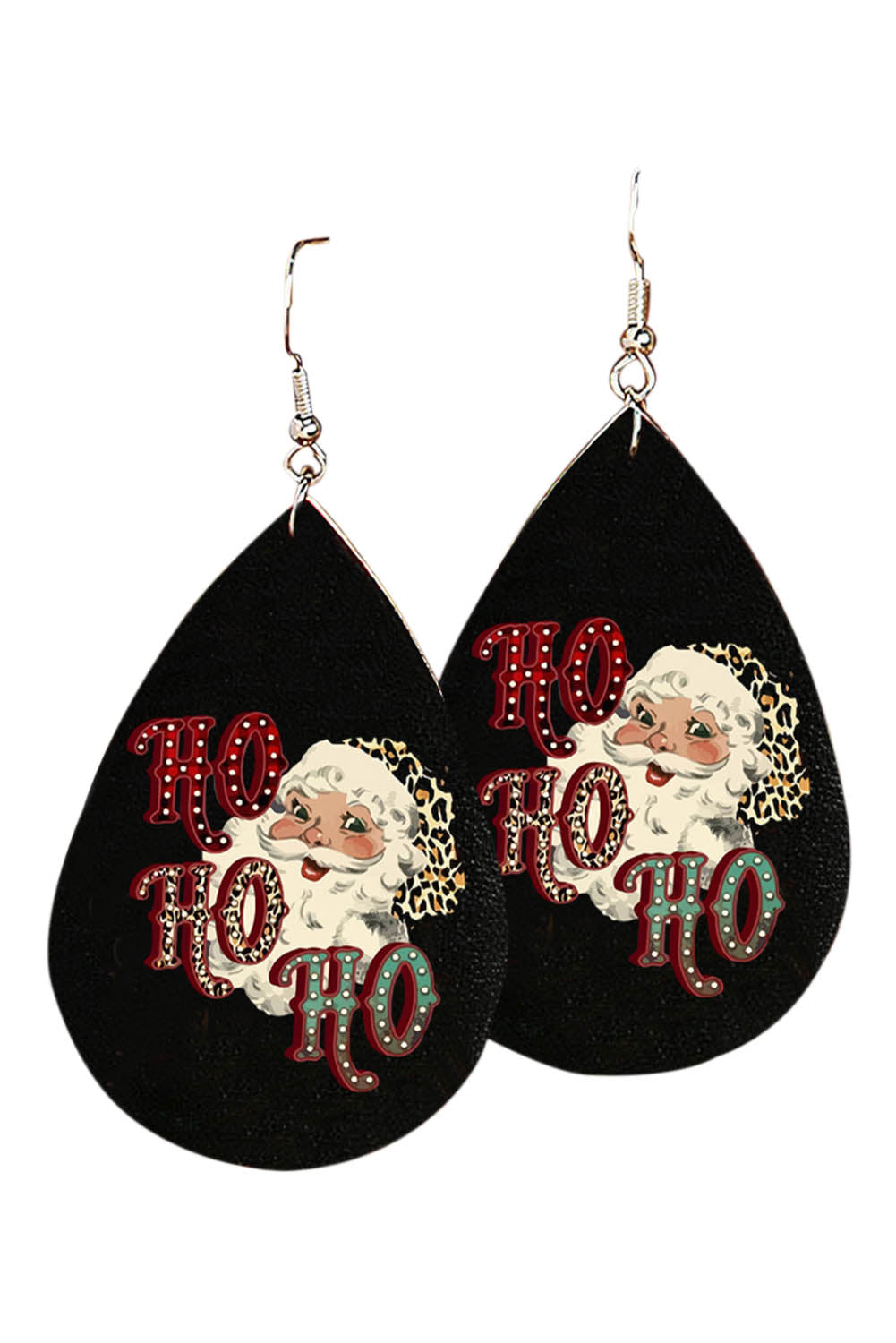 HO HO HO Santa Christmas Print Drop Earrings Jewelry JT's Designer Fashion