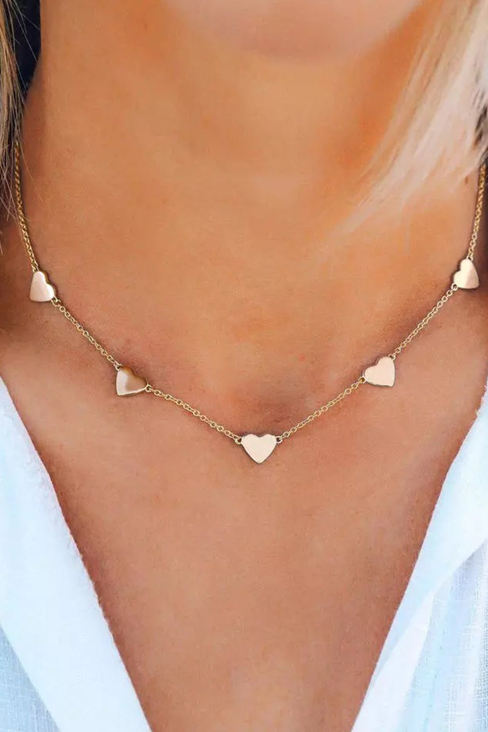 Gold Heart Hollow Out Adjustable Necklace Jewelry JT's Designer Fashion