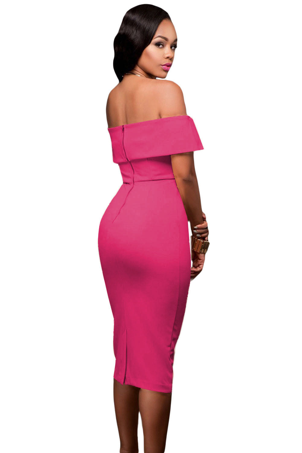 Rose Off-the-shoulder Midi Dress Midi Dresses JT's Designer Fashion