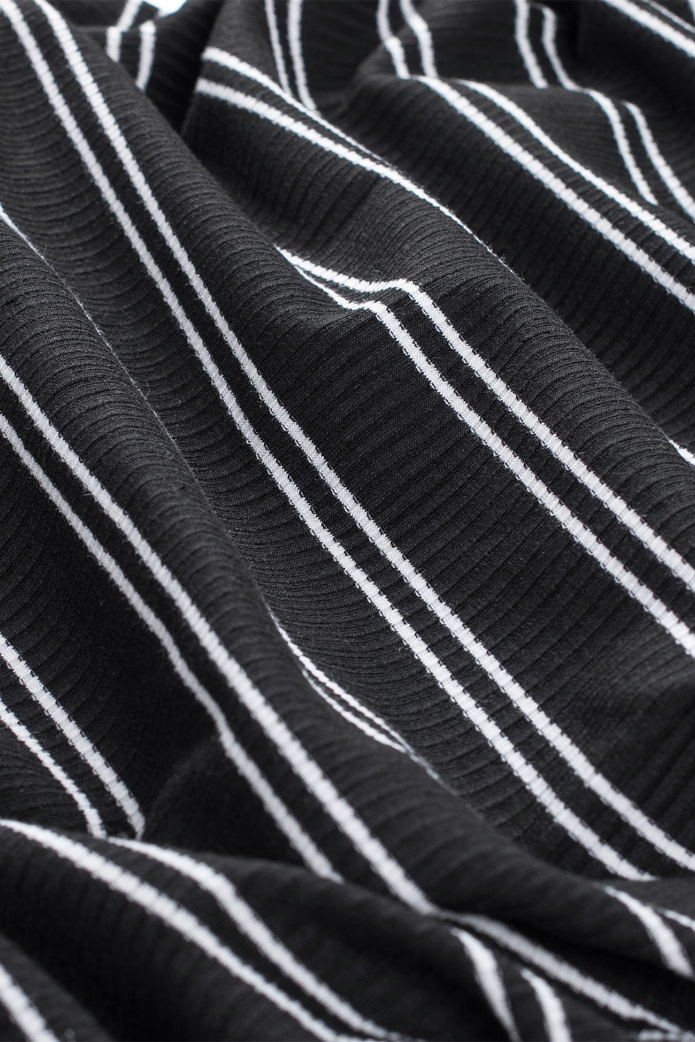 Black Striped Print Crew Neck Tank Mini Dress Mini Dresses JT's Designer Fashion