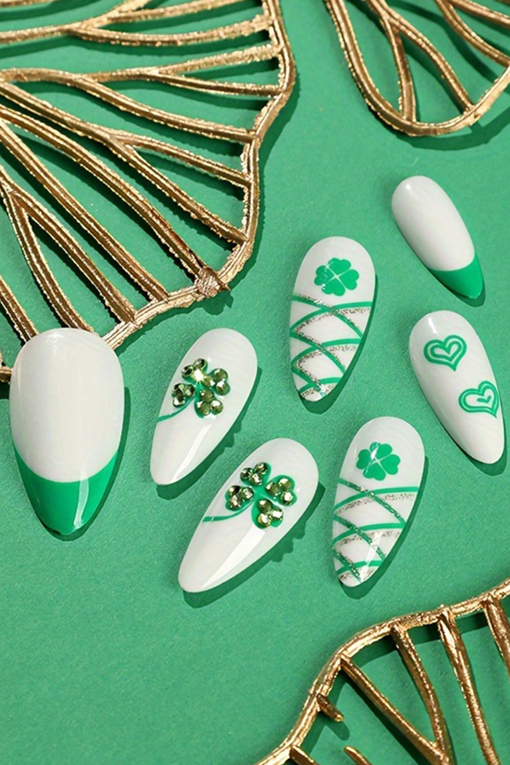 Blackish Green St. Patrick Clover Theme Nail Sticker Set Other Accessories JT's Designer Fashion