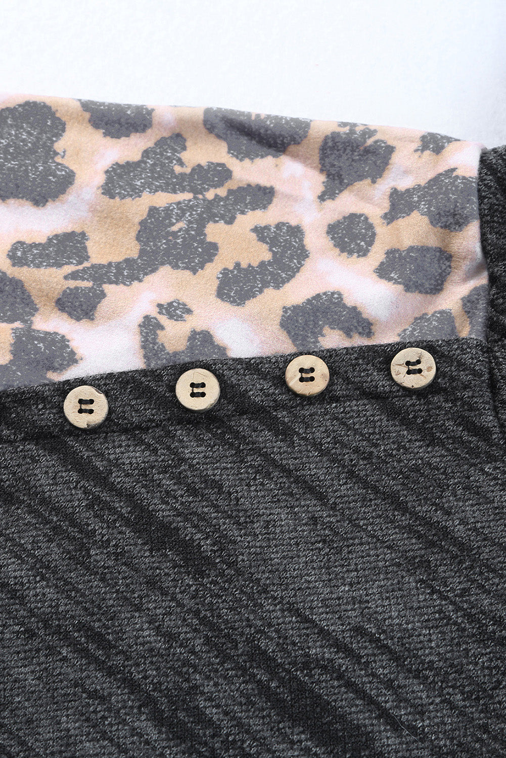 Brushed Leopard Contrast Hoodie Sweatshirts & Hoodies JT's Designer Fashion