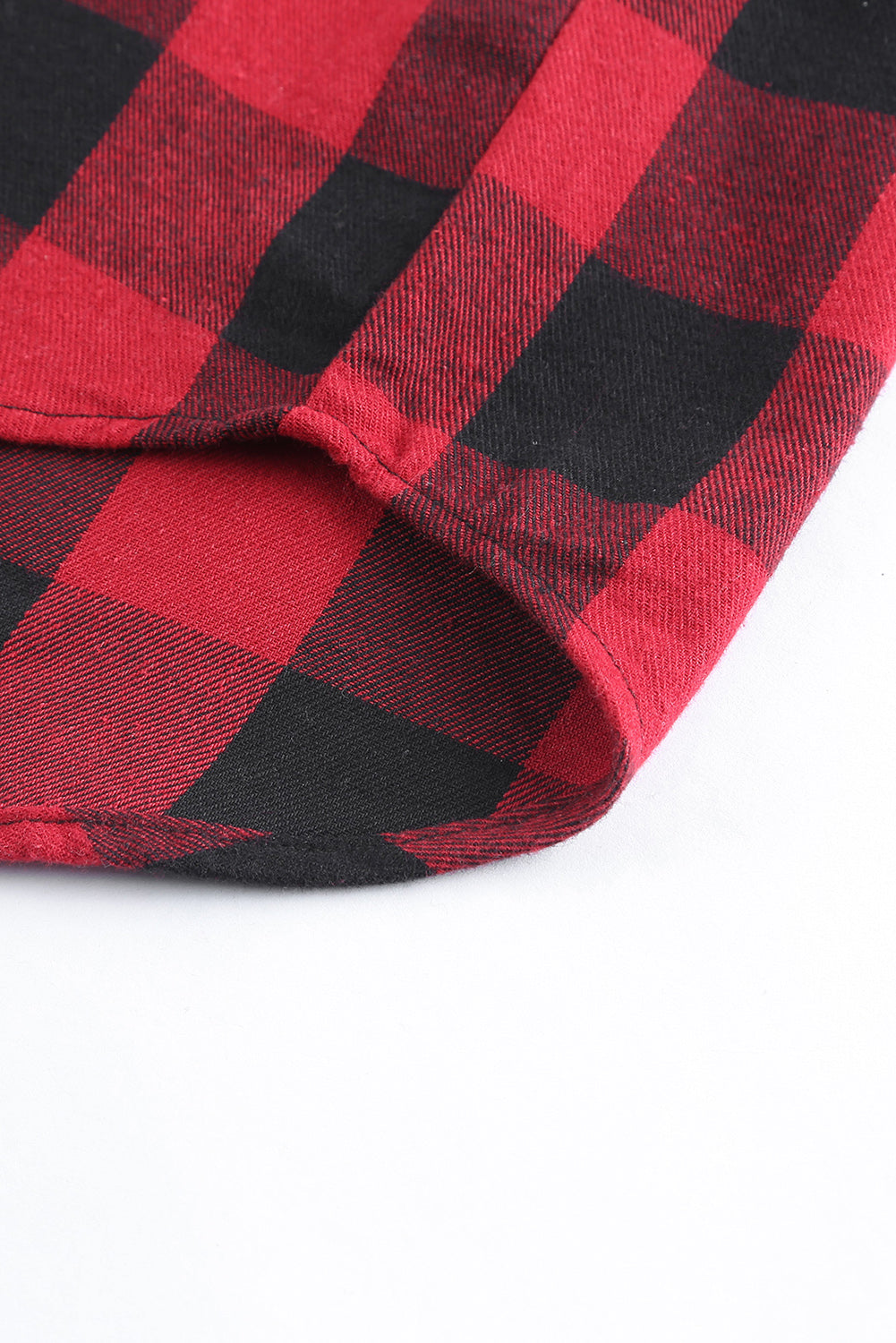 Fiery Red Plaid Printed Mens Hooded Shacket Men's Tops JT's Designer Fashion
