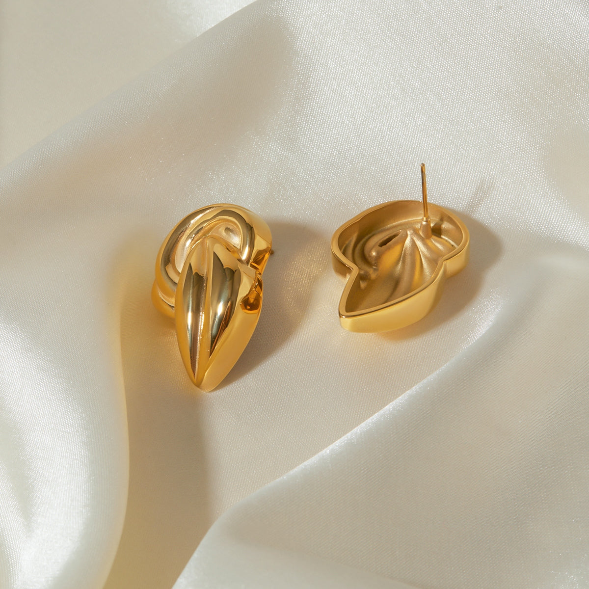 18K Gold-Plated Stud Earrings Jewelry JT's Designer Fashion