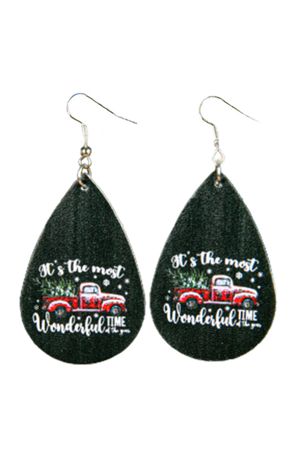 It's The most Wonderful TIME of the year Pleather Earrings Jewelry JT's Designer Fashion