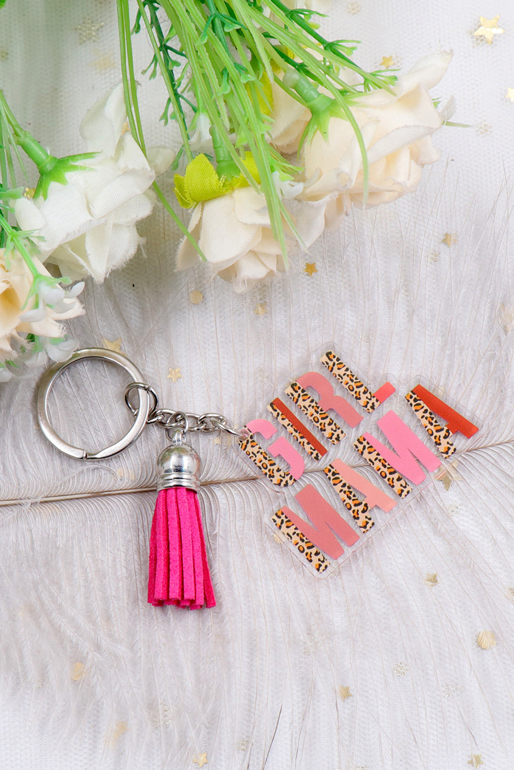 Strawberry Pink GIRL MAMA Tassel Keychain Other Accessories JT's Designer Fashion