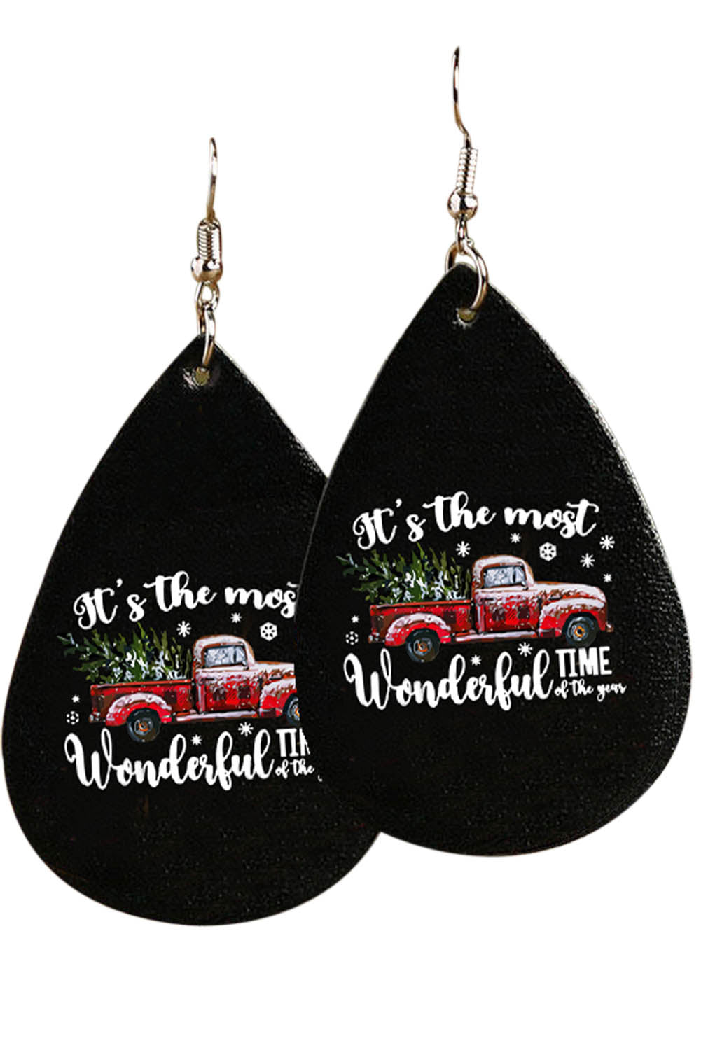 It's The most Wonderful TIME of the year Pleather Earrings Jewelry JT's Designer Fashion