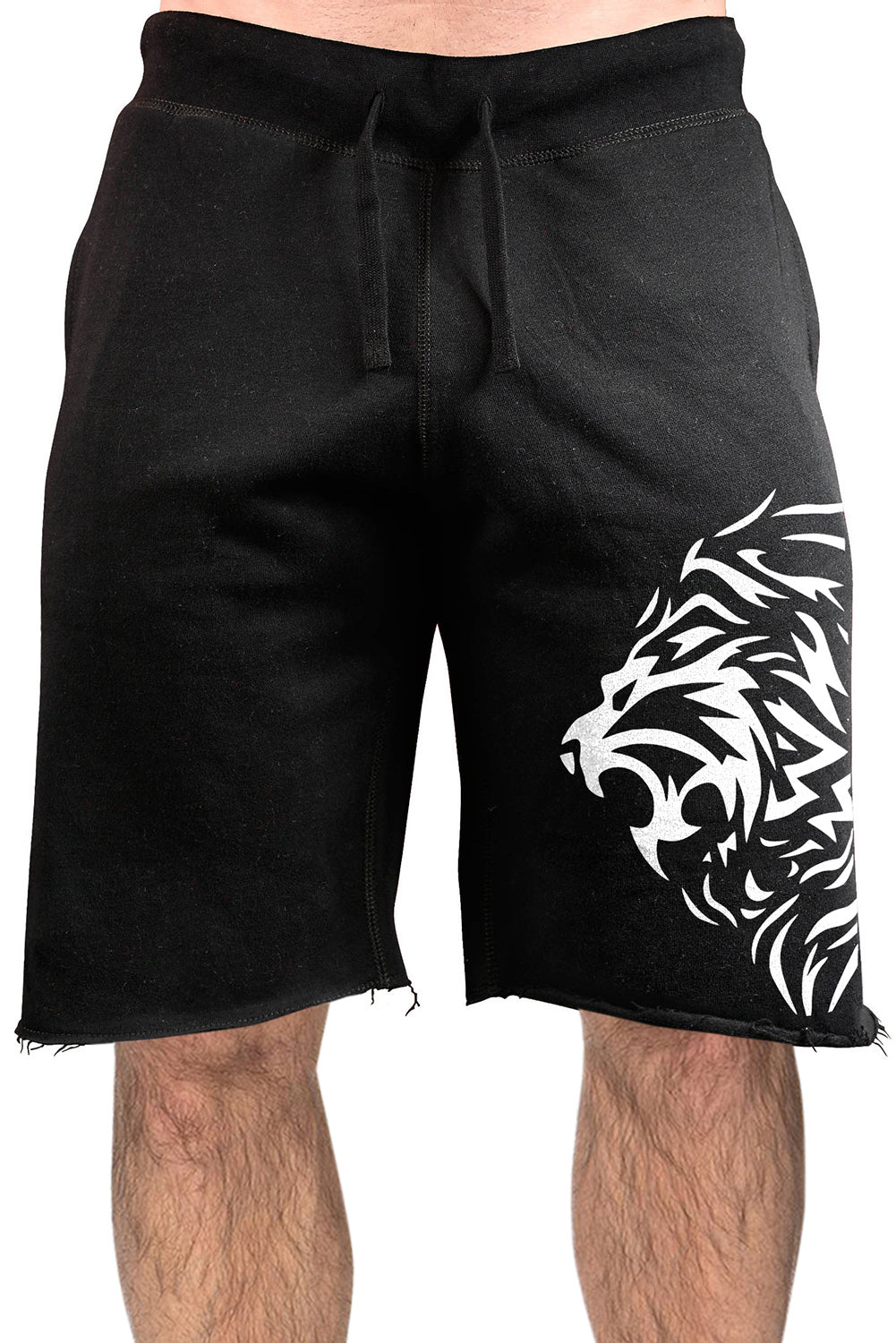 Black Animal Print Drawstring High Waist Men's Casual Shorts Men's Pants JT's Designer Fashion