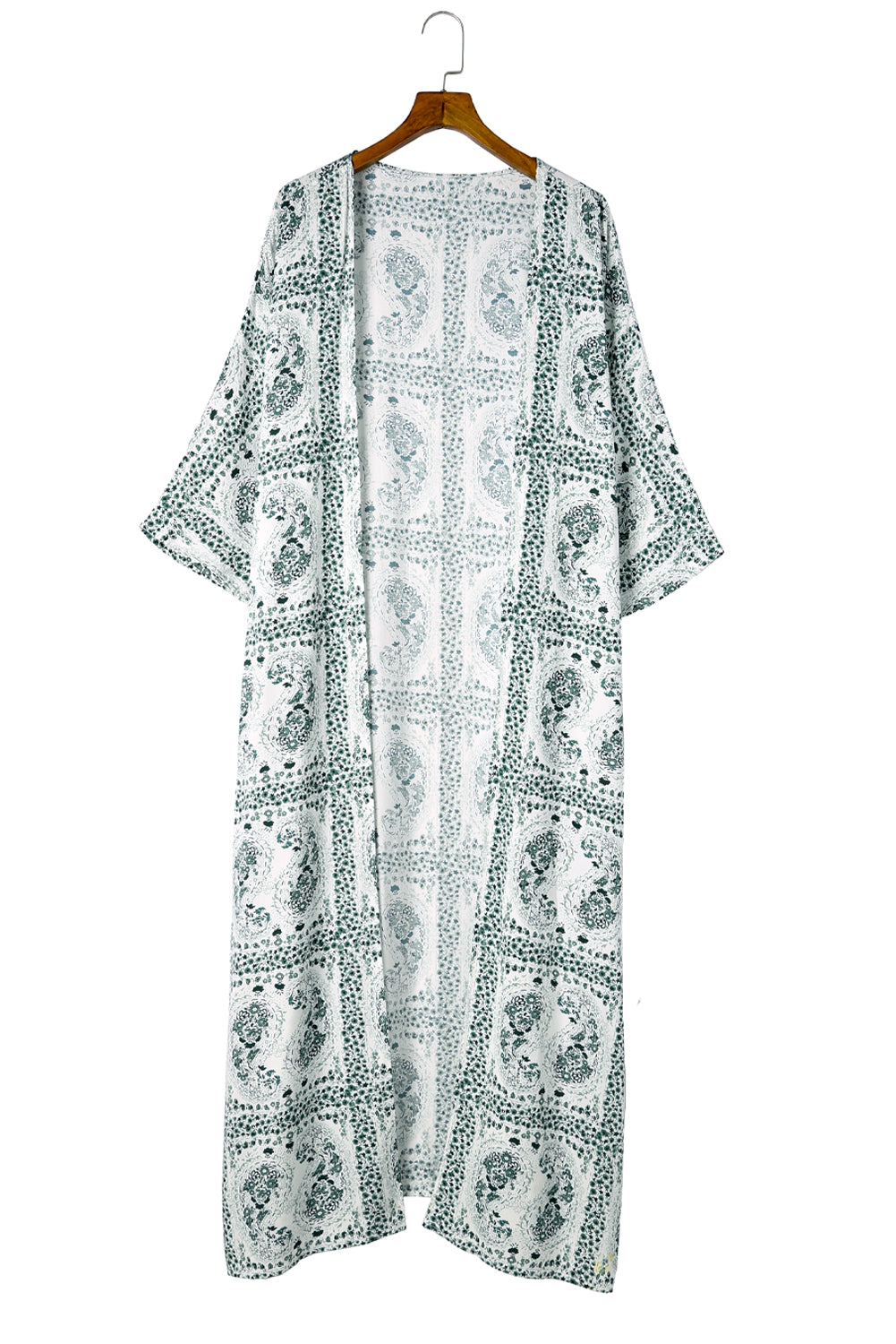 Green Dolman Sleeves Printed Kimono Kimonos JT's Designer Fashion