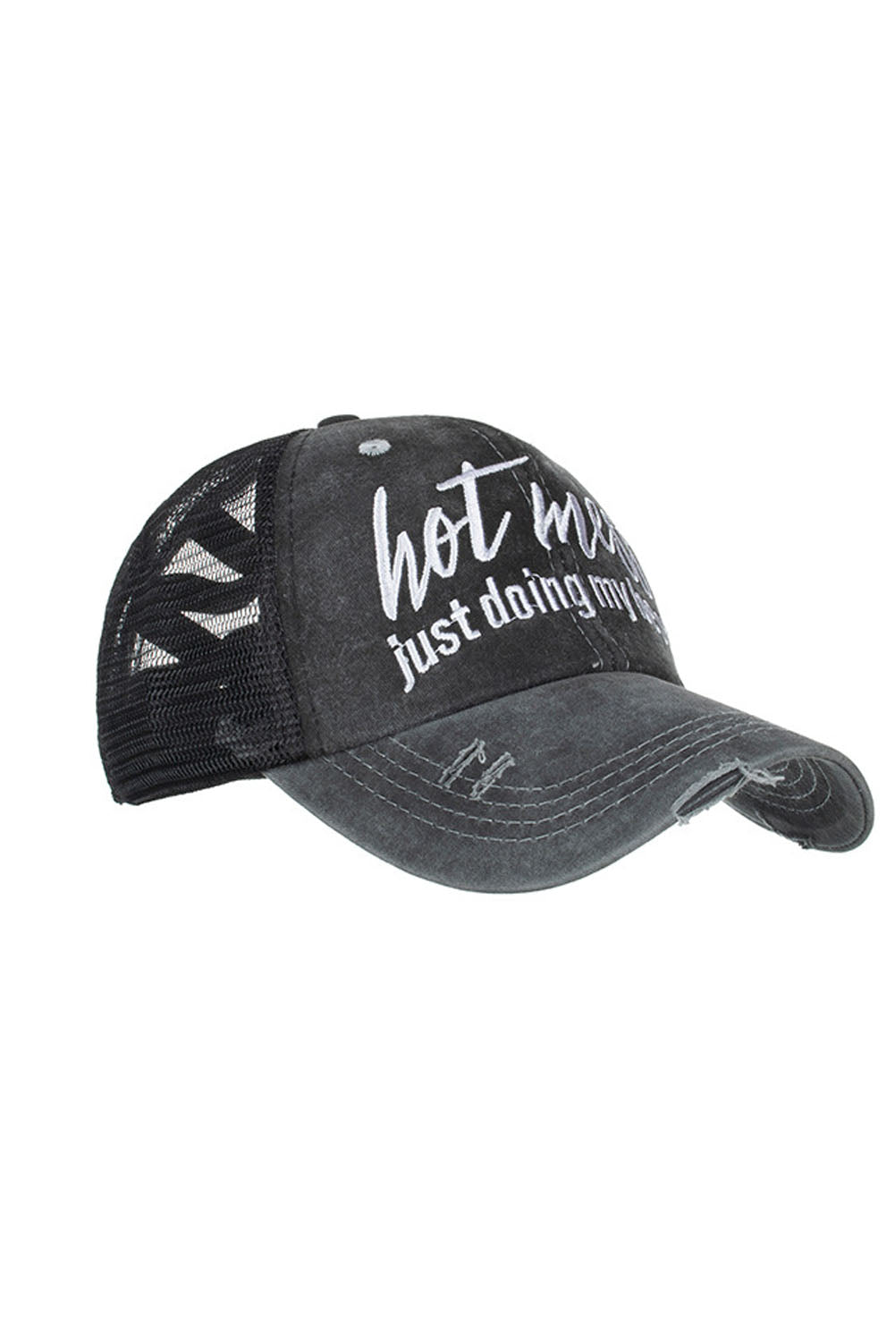Hot Mess Doing My Best Embroidered Mesh Baseball Cap Hats & Caps JT's Designer Fashion