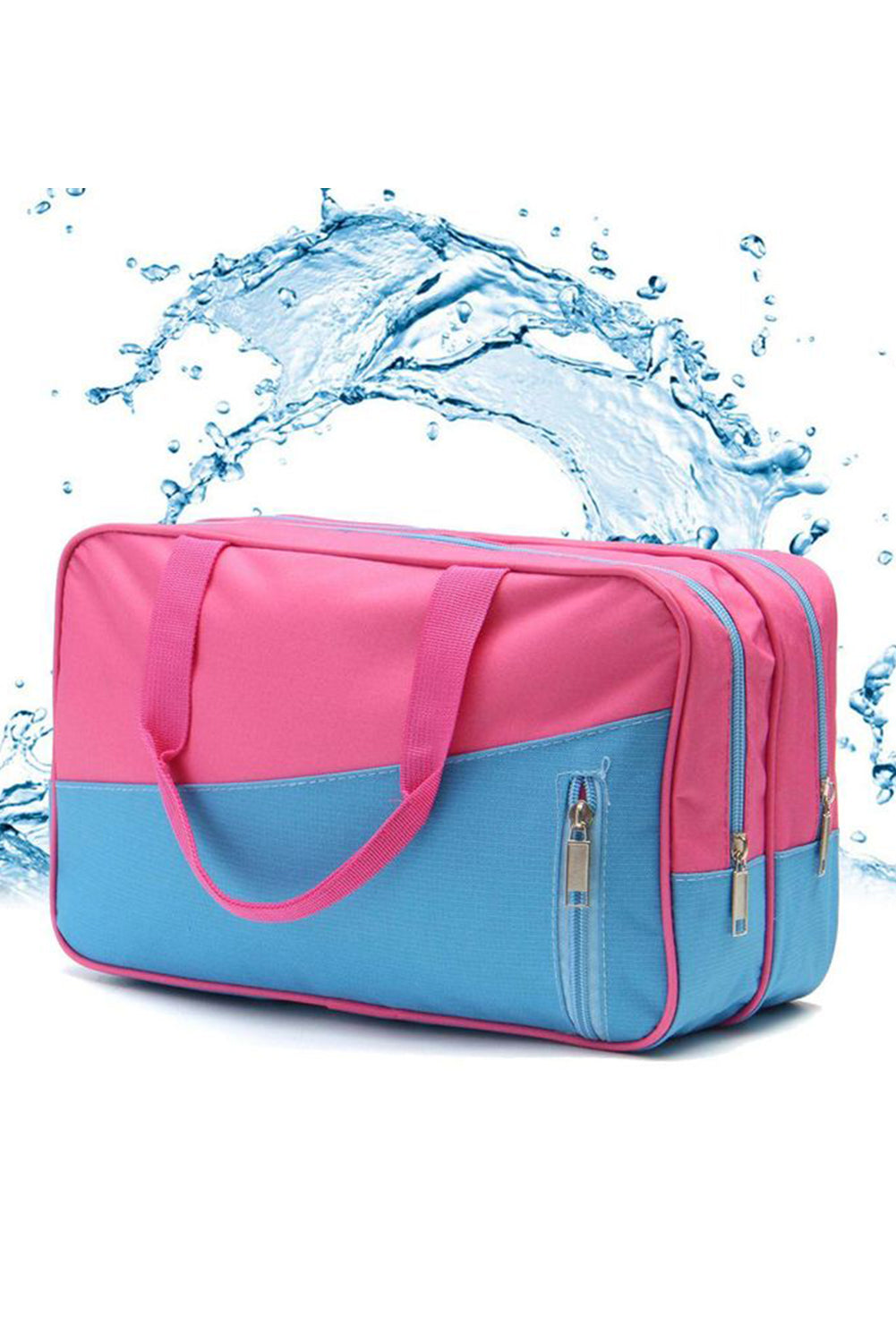 Bonbon Color Block Multi Zip Pocket Portable Yoga Bag Makeup Bags JT's Designer Fashion