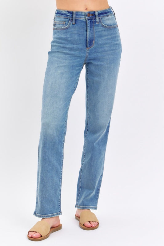 Judy Blue Full Size High Waist Straight Jeans Medium Jeans JT's Designer Fashion