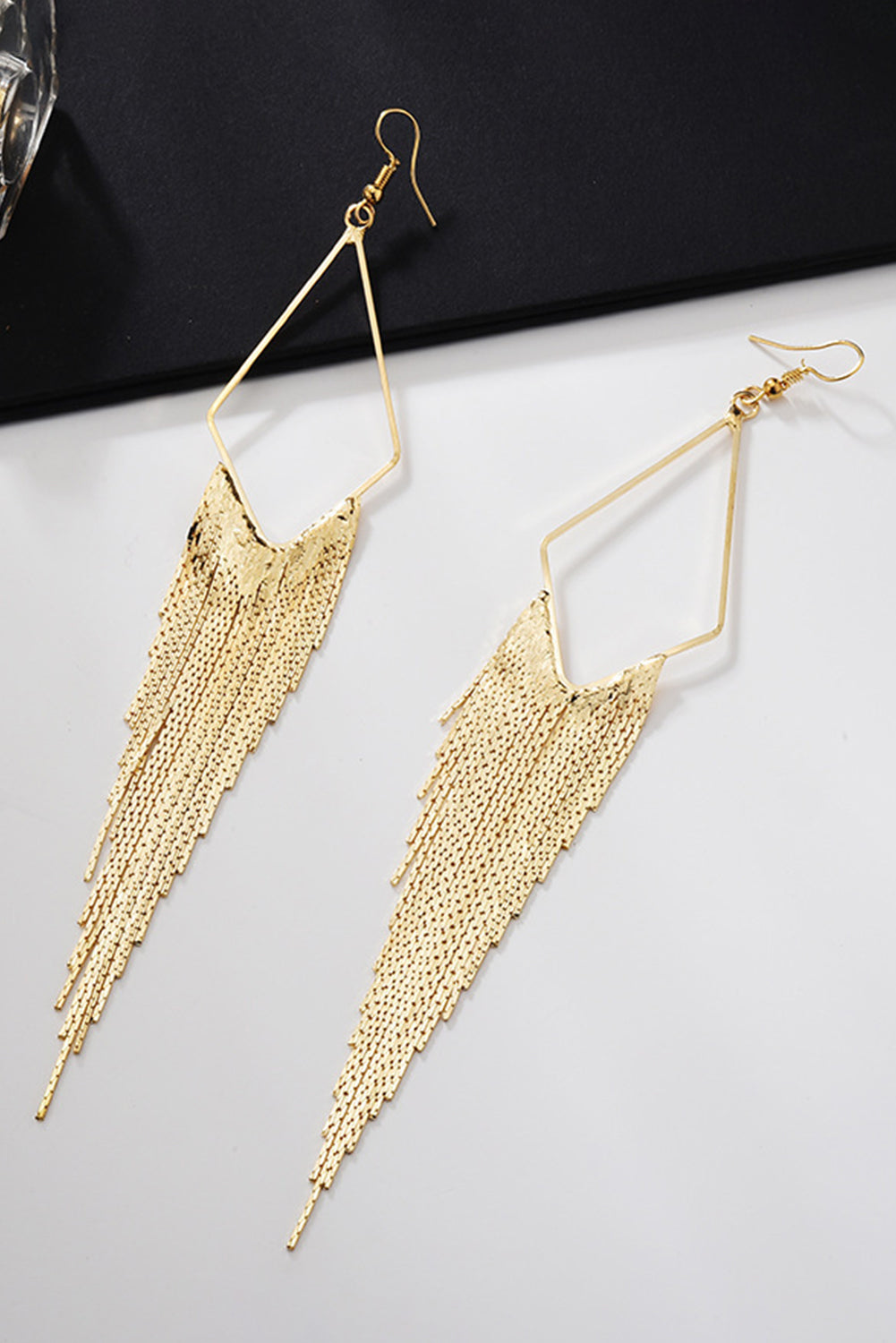 Gold Tassel Long Chain Dangle Earrings Jewelry JT's Designer Fashion