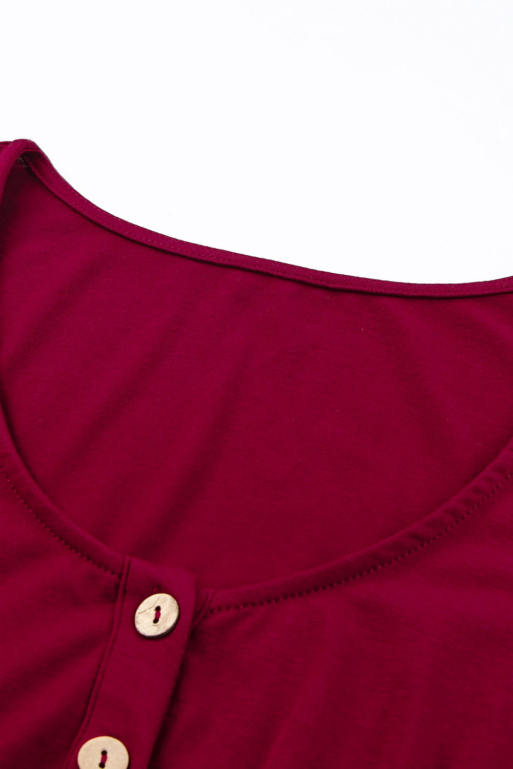 Fiery Red Button Up High Waist Long Sleeve Dress Midi Dresses JT's Designer Fashion