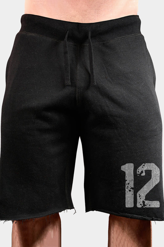 Black NO.12 Drawstring High Waist Men's Casual Shorts Black 55%Viscose+45%Polyester Men's Pants JT's Designer Fashion