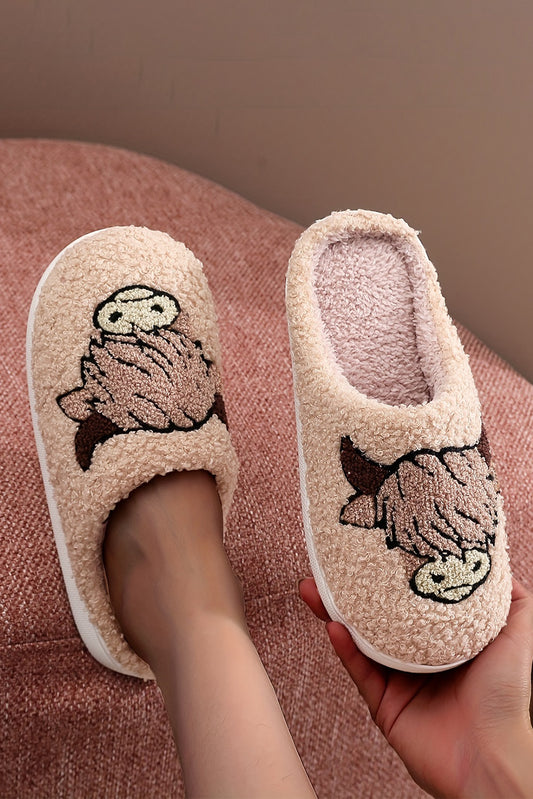 Parchment Cartoon Animal Plush Slippers Slippers JT's Designer Fashion