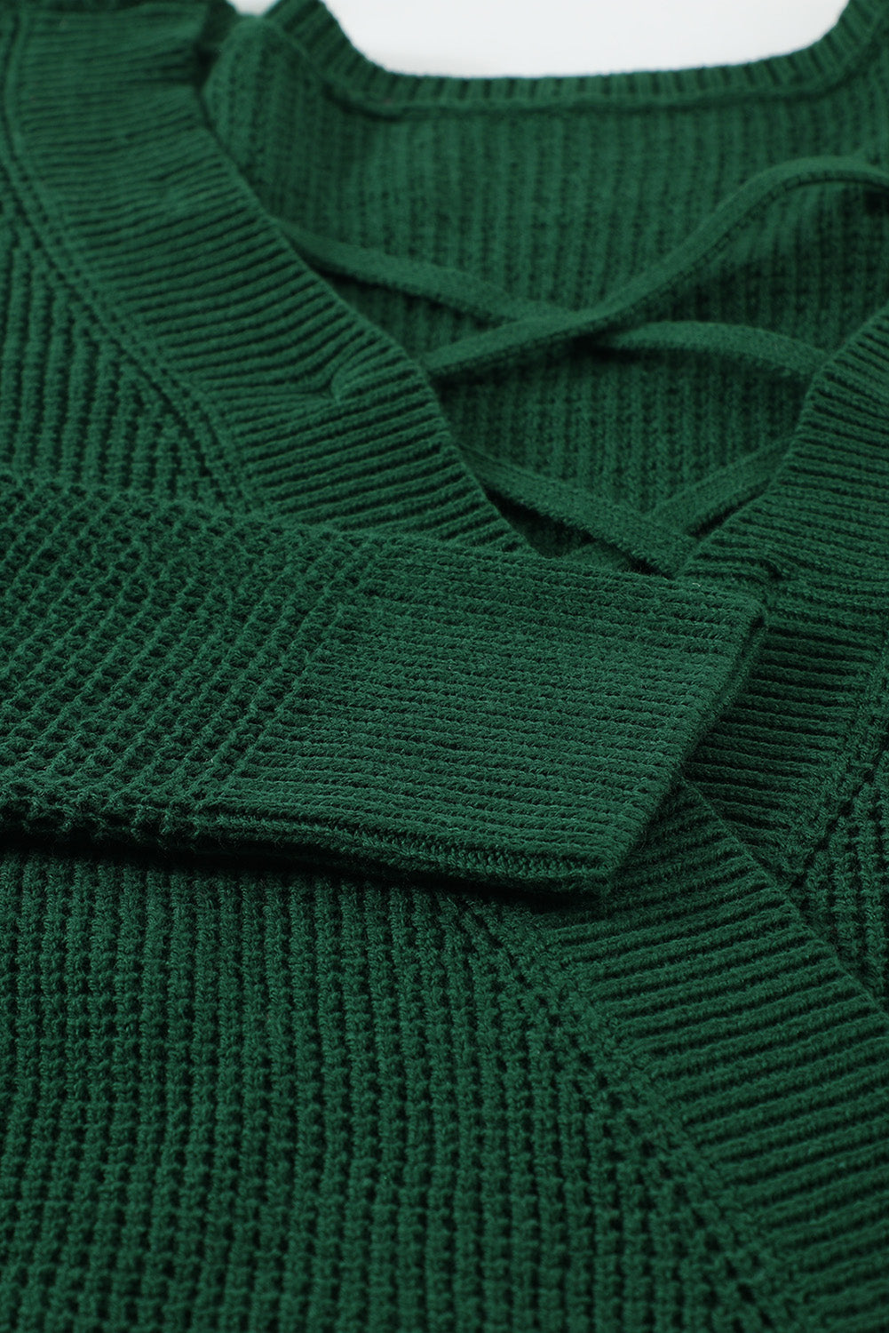 Green Cross Back Hollow-out Sweater Sweaters & Cardigans JT's Designer Fashion