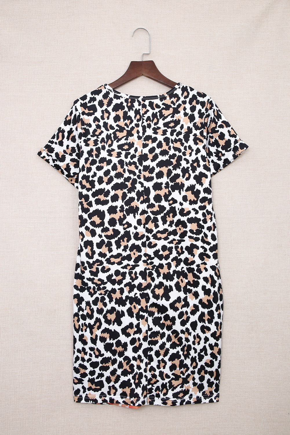 Leopard Reverse Tie Dye Rainbow Pocket Mini Dress T Shirt Dresses JT's Designer Fashion