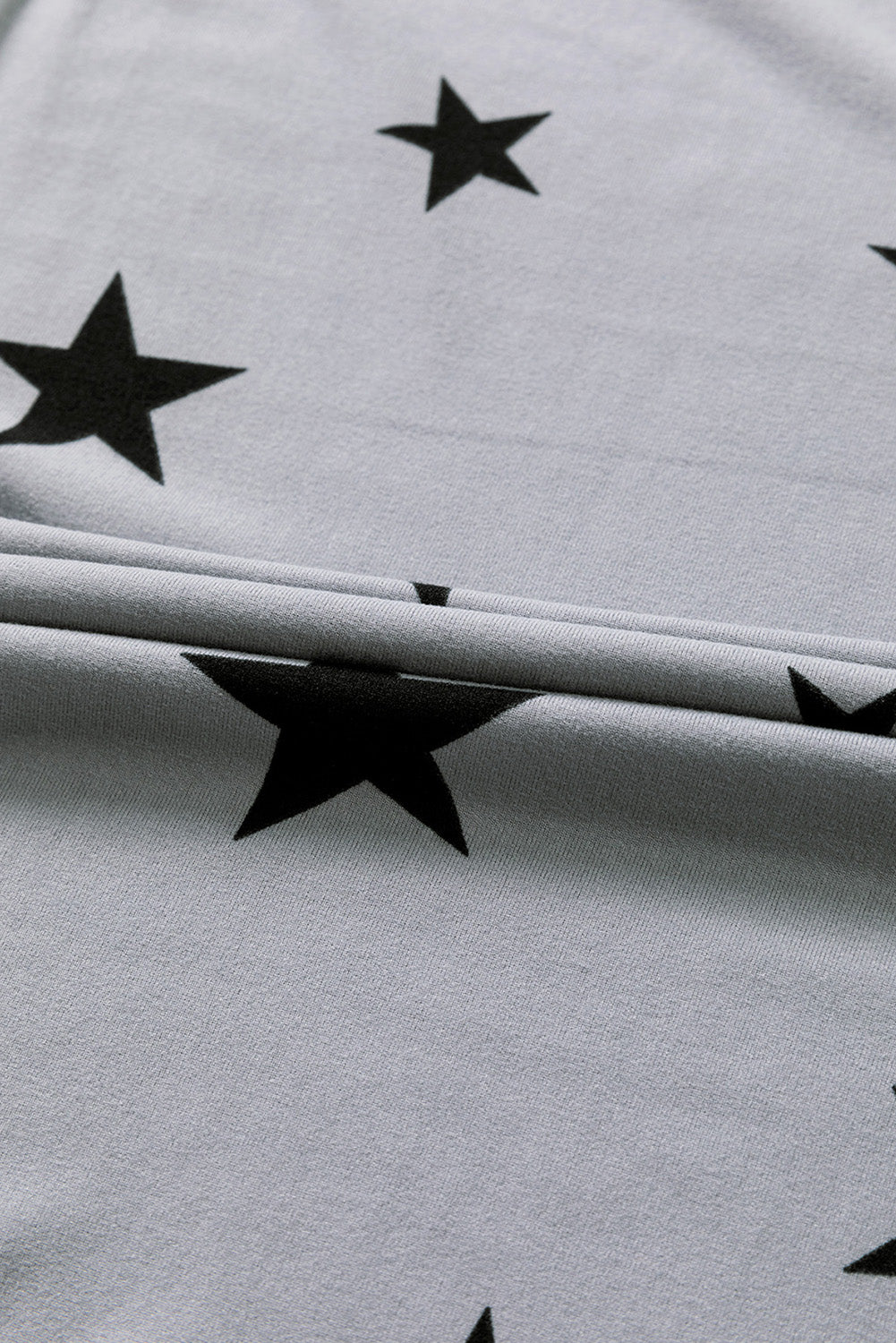 Gray Star Print Knit Tank with Slits Family T-shirts JT's Designer Fashion