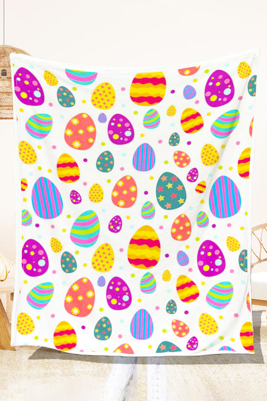 White Easter Egg Print Blanket 130*150cm Other Accessories JT's Designer Fashion