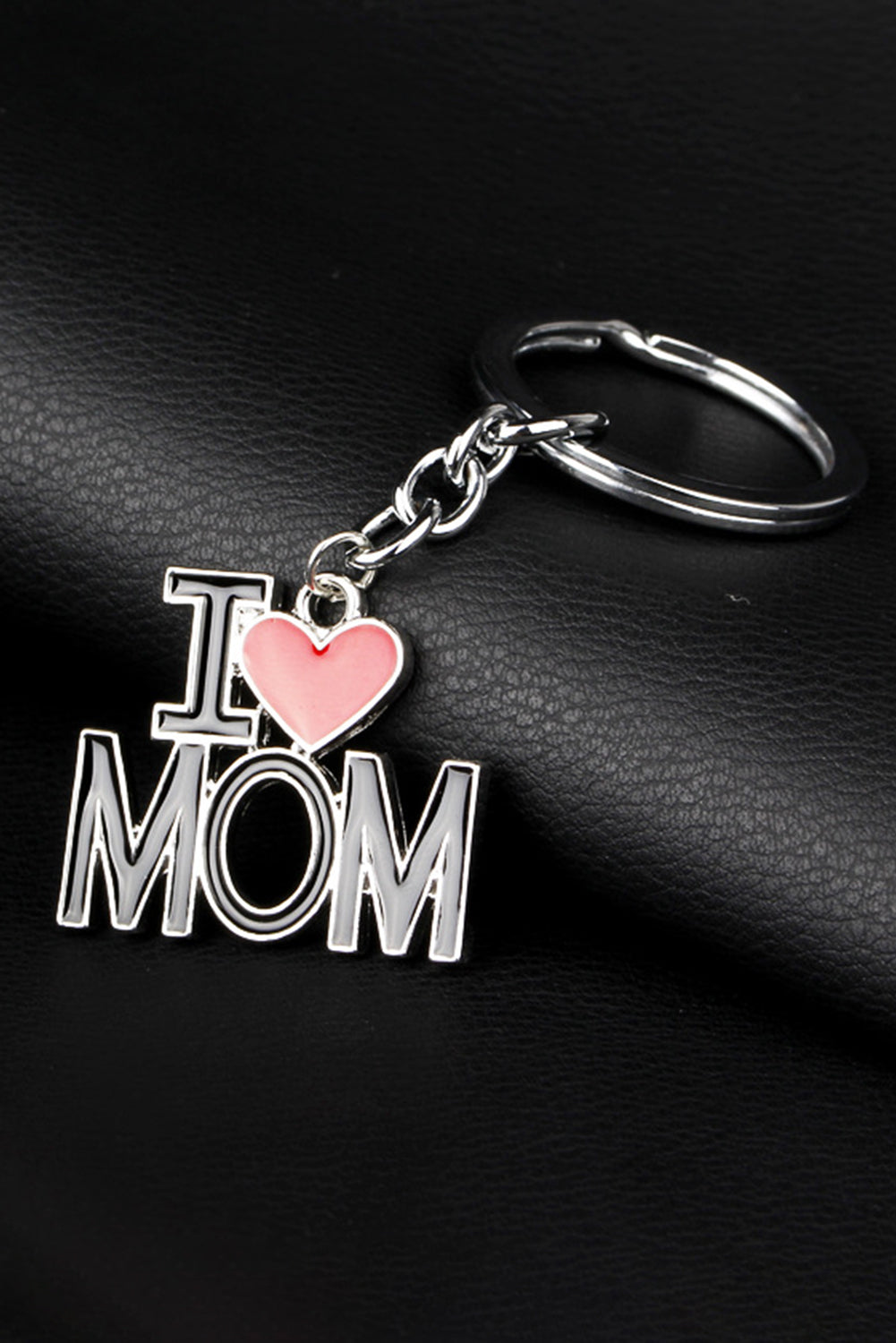 Black I LOVE MOM Keychain Other Accessories JT's Designer Fashion