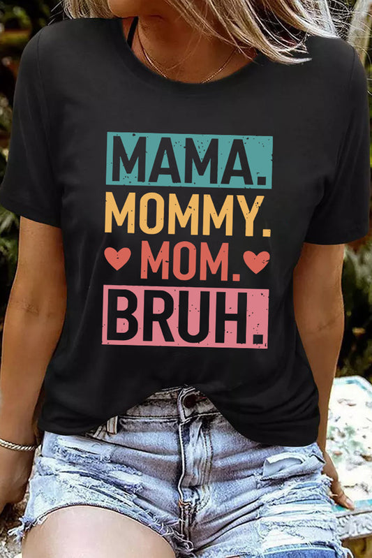 Black Mama Mommy Mom Bruh Graphic Tee Graphic Tees JT's Designer Fashion