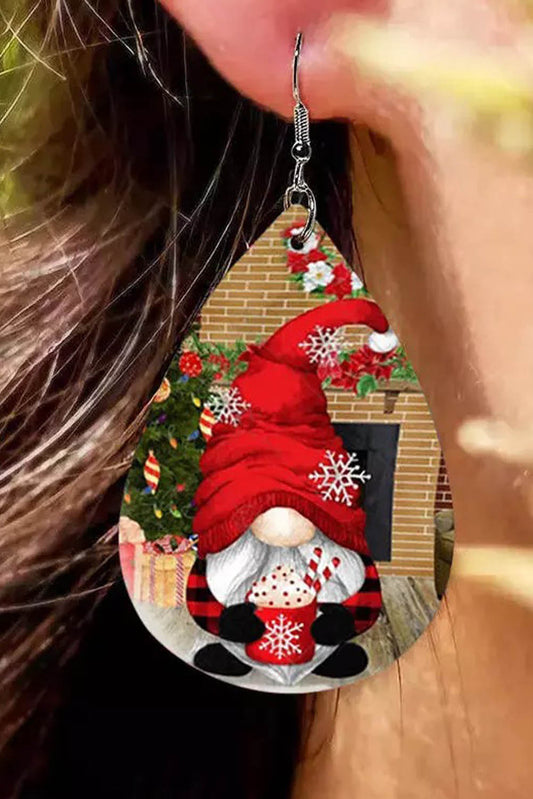 Christmas Gnomies Snowflake Water Drop Earrings Jewelry JT's Designer Fashion