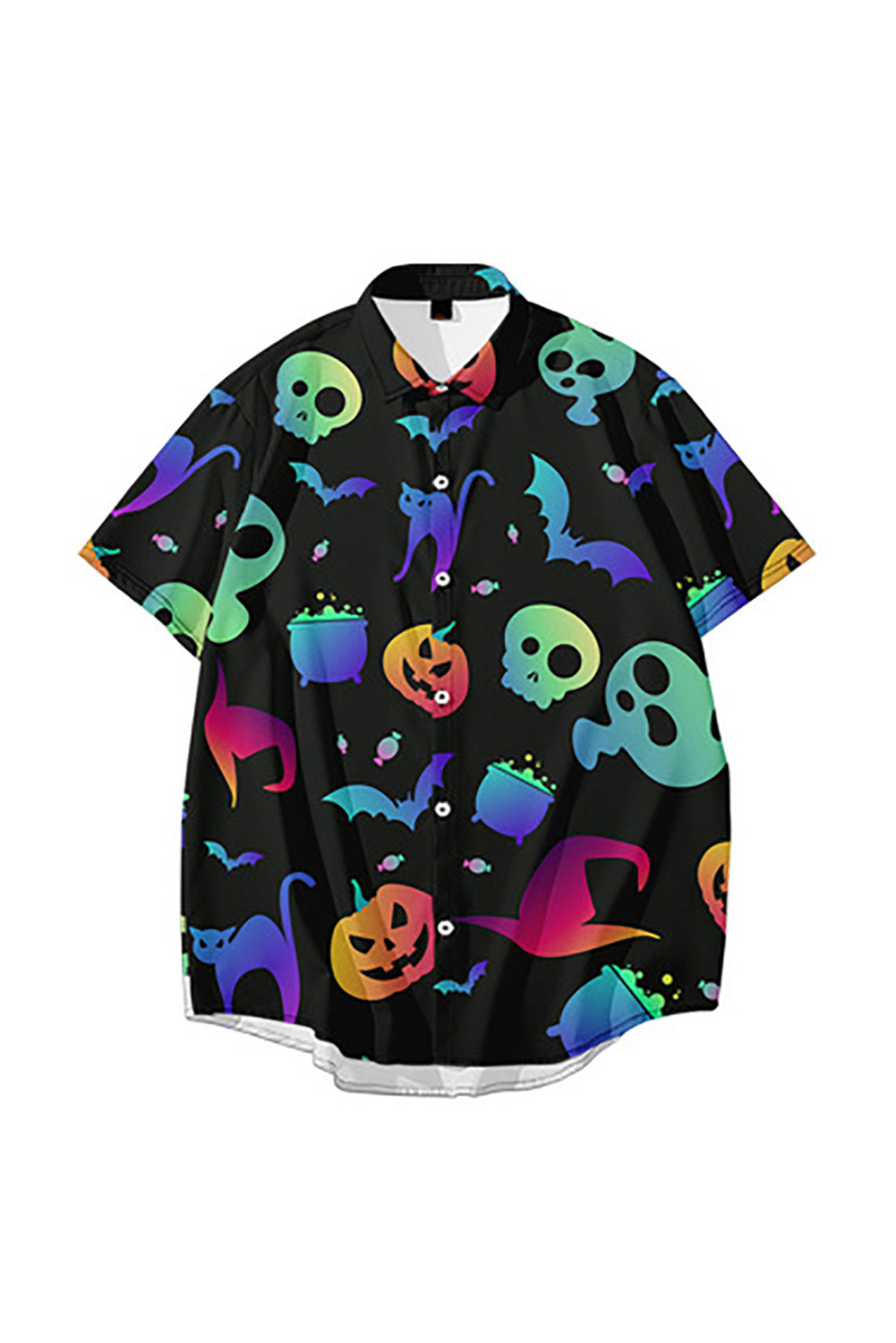 Halloween Graphic Print Button Up Men's Shirt Men's Tops JT's Designer Fashion