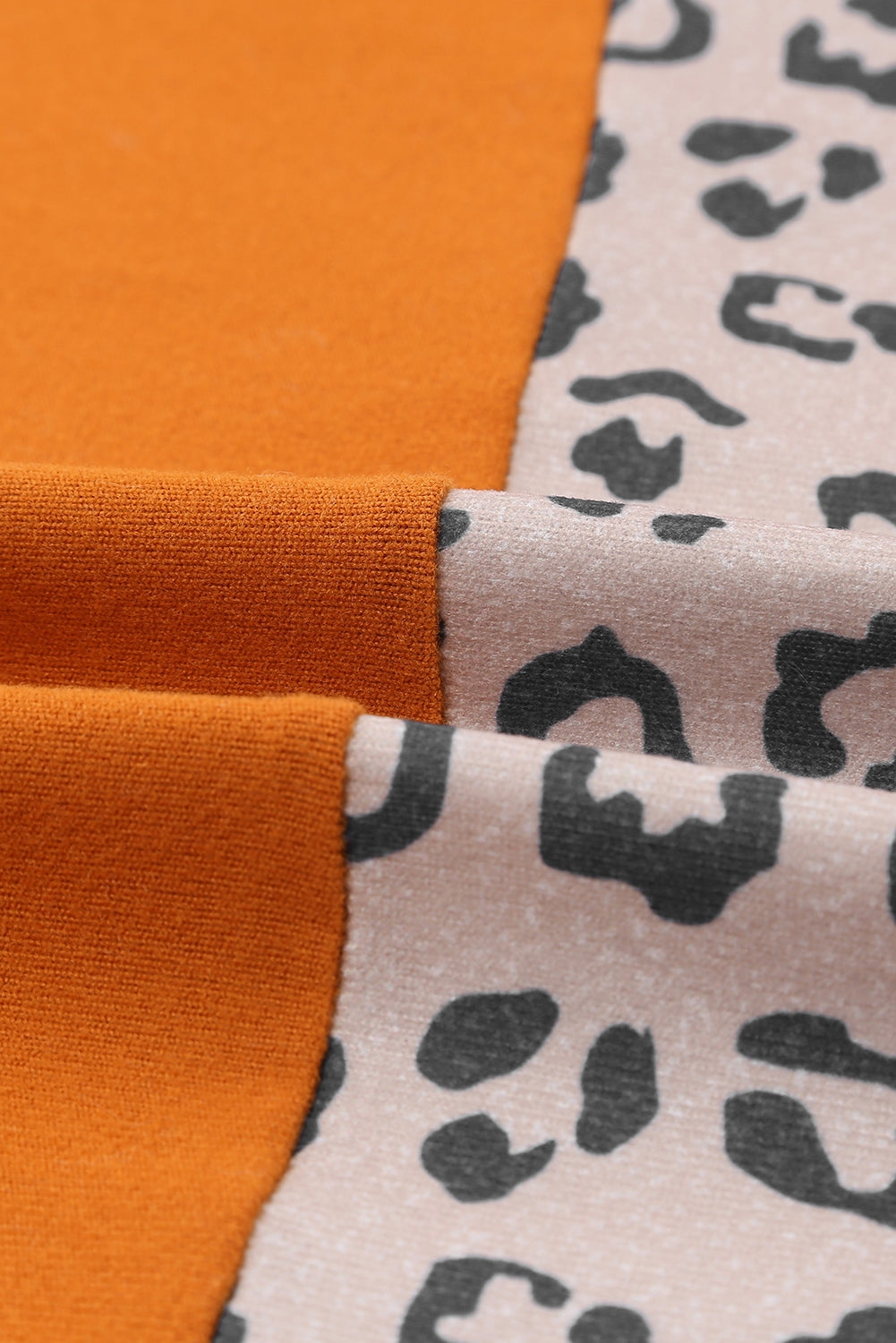 Orange Colorblock Leopard Print Patchwork Knit Cardigan Sweaters & Cardigans JT's Designer Fashion