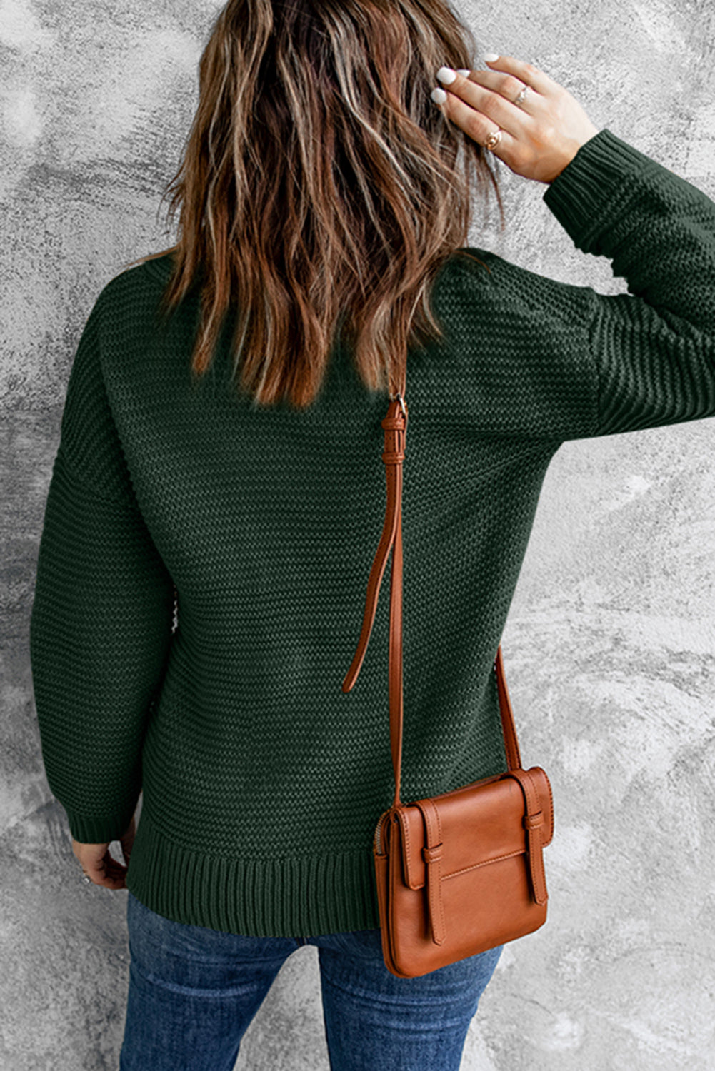 Dark Green Cozy Long Sleeves Turtleneck Sweater Sweaters & Cardigans JT's Designer Fashion